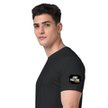 Supima T-Shirt | Unisex Regular Fit | 100% Supima Cotton | Embroidery | Pre-Shrunk, Soft Feel | Adults | Grunge | Positivity | Motivation | Birthday - left sleeve - Black - mockup 5