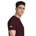 Supima T-Shirt | Unisex Regular Fit | 100% Supima Cotton | Embroidery | Pre-Shrunk, Soft Feel | Adults | Grunge | Positivity | Motivation | Birthday - right sleeve - Maroon - mockup 6