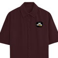 Oversized Shirt | Unisex Adult | 100% Premium Cotton 240 GSM | Half Sleeves, Straight Hem | Grunge | Positivity | Motivation | Birthday | Uplifting - left pocket - Maroon - mockup 2