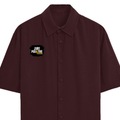 Oversized Shirt | Unisex Adult | 100% Premium Cotton 240 GSM | Half Sleeves, Straight Hem | Grunge | Positivity | Motivation | Birthday | Uplifting - right pocket - Maroon - mockup 3