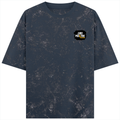 Acid Wash Oversized Tee | Unisex Adult | 100% Super-Combed Cotton | Embroidery | Relaxed Fit | Grunge | Positivity | Motivation | Birthday | Uplifting - right pocket - Navy Blue - mockup 4