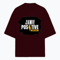 Terry Oversized Tee | Unisex | 260 GSM Terry Cotton Blend | DTG Printed | Ultra-Soft & Breathable | Grunge | Positivity | Motivation | Birthday - front - Maroon - mockup 1