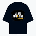 Terry Oversized Tee | Unisex | 260 GSM Terry Cotton Blend | DTG Printed | Ultra-Soft & Breathable | Grunge | Positivity | Motivation | Birthday - front - Navy Blue - mockup 1
