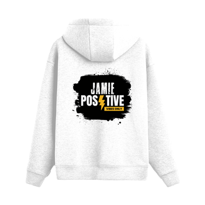 Zip Hoodie | Unisex Adult | 400 GSM Cotton-Poly Blend DTG | Zipper Closure & Pouch Pocket | Grunge | Positivity | Motivation | Birthday | Uplifting - back - White - mockup 1