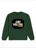 Oversized Sweatshirt | Roomy Relaxed Fit | 400 GSM Cotton Blend | Pre-Shrunk Drop Shoulder | Unisex Adult | Grunge | Positivity | Motivation - front - Bottle Green - mockup 1