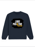 Oversized Sweatshirt | Roomy Relaxed Fit | 400 GSM Cotton Blend | Pre-Shrunk Drop Shoulder | Unisex Adult | Grunge | Positivity | Motivation - front - Navy Blue - mockup 1