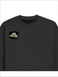 Oversized Sweatshirt | Roomy Relaxed Fit | 400 GSM Cotton Blend | Pre-Shrunk Drop Shoulder | Unisex Adult | Grunge | Positivity | Motivation - right pocket - Black - mockup 4