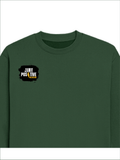 Oversized Sweatshirt | Roomy Relaxed Fit | 400 GSM Cotton Blend | Pre-Shrunk Drop Shoulder | Unisex Adult | Grunge | Positivity | Motivation - right pocket - Bottle Green - mockup 4