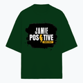 Terry Oversized Tee | Oversized Fit | 260 GSM Terry Cotton Blend | DTF Print Ready | Breathable, Durable, Soft | Unisex Adult | Grunge | Positivity - front - Bottle Green - mockup 1