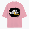 Terry Oversized Tee | Oversized Fit | 260 GSM Terry Cotton Blend | DTF Print Ready | Breathable, Durable, Soft | Unisex Adult | Grunge | Positivity - front - Flamingo - mockup 1