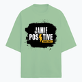 Terry Oversized Tee | Oversized Fit | 260 GSM Terry Cotton Blend | DTF Print Ready | Breathable, Durable, Soft | Unisex Adult | Grunge | Positivity - front - Jade - mockup 1