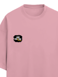 Terry Oversized Tee | Oversized Fit | 260 GSM Terry Cotton Blend | DTF Print Ready | Breathable, Durable, Soft | Unisex Adult | Grunge | Positivity - left pocket - Flamingo - mockup 3