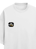 Terry Oversized Tee | Oversized Fit | 260 GSM Terry Cotton Blend | DTF Print Ready | Breathable, Durable, Soft | Unisex Adult | Grunge | Positivity - left pocket - White - mockup 3