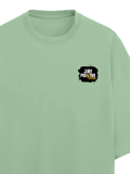 Terry Oversized Tee | Oversized Fit | 260 GSM Terry Cotton Blend | DTF Print Ready | Breathable, Durable, Soft | Unisex Adult | Grunge | Positivity - right pocket - Jade - mockup 4