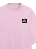 Terry Oversized Tee | Oversized Fit | 260 GSM Terry Cotton Blend | DTF Print Ready | Breathable, Durable, Soft | Unisex Adult | Grunge | Positivity - right pocket - Light Baby Pink - mockup 4