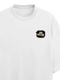 Terry Oversized Tee | Oversized Fit | 260 GSM Terry Cotton Blend | DTF Print Ready | Breathable, Durable, Soft | Unisex Adult | Grunge | Positivity - right pocket - White - mockup 4
