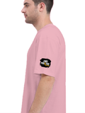 Terry Oversized Tee | Oversized Fit | 260 GSM Terry Cotton Blend | DTF Print Ready | Breathable, Durable, Soft | Unisex Adult | Grunge | Positivity - left sleeve - Flamingo - mockup 5
