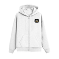 Zip Hoodie | Unisex Adult | 400 GSM Cotton Blend | Embroidery | Pouch Pocket & Full Zip | Grunge | Positivity | Motivation | Birthday | Uplifting - left pocket - White - mockup 2