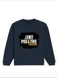 Oversized Sweatshirt | Roomy Relaxed Fit | 400 GSM Cotton Blend | Pre-Shrunk Drop Shoulder | Unisex Adult | Grunge | Positivity - DTF Print - front - Navy Blue - mockup 1