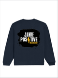 Oversized Sweatshirt | Roomy Relaxed Fit | 400 GSM Cotton Blend | Pre-Shrunk Drop Shoulder | Unisex Adult | Grunge | Positivity - DTF Print - back - Navy Blue - mockup 2