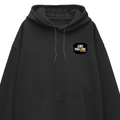 Oversized Hoodie | Relaxed Fit, Drop-Shoulder | 400 GSM Fabric | Warm, Durable | Unisex | Grunge | Positivity | Motivation | Birthday | Uplifting - left pocket - Black - mockup 3