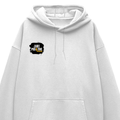 Oversized Hoodie | Relaxed Fit, Drop-Shoulder | 400 GSM Fabric | Warm, Durable | Unisex | Grunge | Positivity | Motivation | Birthday | Uplifting - right pocket - White - mockup 4