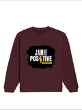 Oversized Sweatshirt | Roomy Relaxed Fit | 400 GSM Cotton Blend | Embroidery | Pre-Shrunk Drop Shoulder | Unisex Adult | Grunge | Positivity - front - Maroon - mockup 1