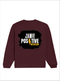 Oversized Sweatshirt | Roomy Relaxed Fit | 400 GSM Cotton Blend | Embroidery | Pre-Shrunk Drop Shoulder | Unisex Adult | Grunge | Positivity - back - Maroon - mockup 2
