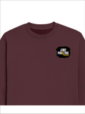 Oversized Sweatshirt | Roomy Relaxed Fit | 400 GSM Cotton Blend | Embroidery | Pre-Shrunk Drop Shoulder | Unisex Adult | Grunge | Positivity - left pocket - Maroon - mockup 3