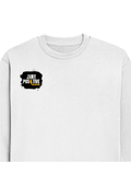 Oversized Sweatshirt | Roomy Relaxed Fit | 400 GSM Cotton Blend | Embroidery | Pre-Shrunk Drop Shoulder | Unisex Adult | Grunge | Positivity - right pocket - White - mockup 4