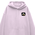 Oversized Hoodie | Relaxed Fit Drop Shoulder Unisex | 400 GSM Cotton Blend Embroidery | Pre-Shrunk Bio Washed | Adult | Grunge | Positivity - left pocket - Light Baby Pink - mockup 3
