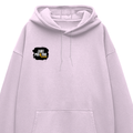 Oversized Hoodie | Relaxed Fit Drop Shoulder Unisex | 400 GSM Cotton Blend Embroidery | Pre-Shrunk Bio Washed | Adult | Grunge | Positivity - right pocket - Light Baby Pink - mockup 4