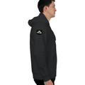 Oversized Hoodie | Relaxed Fit Drop Shoulder Unisex | 400 GSM Cotton Blend Embroidery | Pre-Shrunk Bio Washed | Adult | Grunge | Positivity - right sleeve - Black - mockup 6