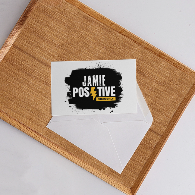 Postcards | A6 | 300 GSM Artboard Paper | Personalized, Vibrant Prints, Premium Envelope | Unisex | Grunge | Positivity | Motivation | Birthday - front - White - mockup 1