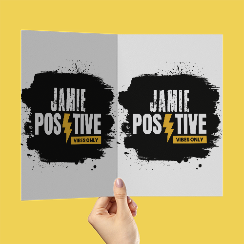 Greeting Card | A5 Folded | Artboard Paper, Digital Print | 4 Pages, Premium Envelope | Unisex | Grunge | Positivity | Motivation | Birthday - front - White - mockup 1