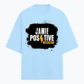 Terry Oversized Tee | Unisex Adult | 260 GSM Terry Cotton Blend | Embroidered | Ultra-Soft & Breathable | Grunge | Positivity | Motivation | Birthday - front - Baby Blue - mockup 1