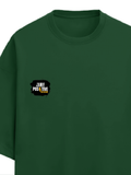 Terry Oversized Tee | Unisex Adult | 260 GSM Terry Cotton Blend | Embroidered | Ultra-Soft & Breathable | Grunge | Positivity | Motivation | Birthday - left pocket - Bottle Green - mockup 3