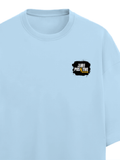 Terry Oversized Tee | Unisex Adult | 260 GSM Terry Cotton Blend | Embroidered | Ultra-Soft & Breathable | Grunge | Positivity | Motivation | Birthday - right pocket - Baby Blue - mockup 4
