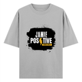 Oversized Standard T-Shirt | Unisex Oversized Fit | 180 GSM 100% Super Combed Cotton | DTF Print | Soft & Durable | Grunge | Positivity | Motivation - front - Grey Melange - mockup 1