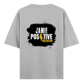 Oversized Standard T-Shirt | Unisex Oversized Fit | 180 GSM 100% Super Combed Cotton | DTF Print | Soft & Durable | Grunge | Positivity | Motivation - back - Grey Melange - mockup 2