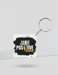 Keychain | Rectangle, Square, Slim Options | Acrylic UV Printed | Fade-Proof, Glossy Finish | Unisex | Grunge | Positivity | Motivation | Birthday - back_Square - White - mockup 2