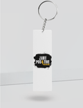 Keychain | Rectangle, Square, Slim Options | Acrylic UV Printed | Fade-Proof, Glossy Finish | Unisex | Grunge | Positivity | Motivation | Birthday - back_Slim - White - mockup 6