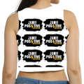 Sports Bra | Women's XS-3XL | Poly-Spandex Blend | All-Over Print | Supportive, Removable Pads | Grunge | Positivity | Motivation | Birthday - back - White - mockup 2