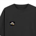 Oversized Standard T-Shirt | Oversized Fit Unisex | 100% Super Combed Cotton Embroidery | Soft, Breathable, Durable | Unisex Adult | Grunge - left pocket - Black - mockup 3