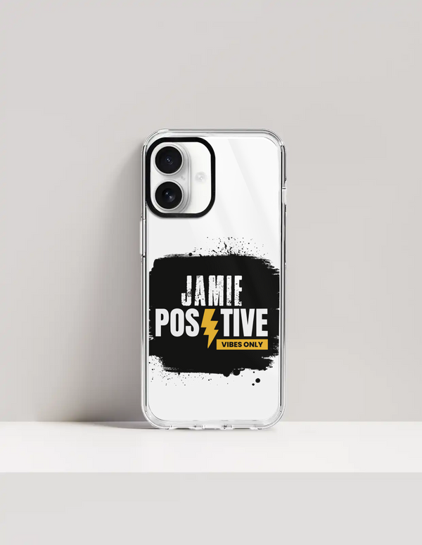 iPhone Glass Case | For iPhone Users | Tempered Glass Back & TPU Sides | Durable Protection & Fade-Proof Print | Unisex | Grunge | Positivity