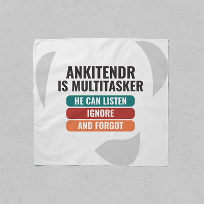 Personalized Typography AOP Scarf All Over Printing 21.6x21.6 Inch for Friend - Birthday Gift