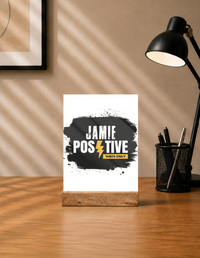 Acrylic Photo Frame | 5x7 Tabletop Display | UV Printed Acrylic & Wood Stand | Personalized Gift & Home Decor | Personalized | Bold | Positivity | Self-belief | Everyday | Motivational