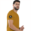 Classic Crew T-Shirt | Men's Regular Fit | 180 GSM Bio-Washed Cotton | DTG Print Ready | Double-Stitched & Ribbed Neck | Personalized | DTG | Bold | Positivity | Self-belief | Everyday | Motivational - right sleeve - Mustard Yellow - mockup 6