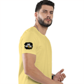 Classic Crew T-Shirt | Men's Regular Fit | 180 GSM Bio-Washed Cotton | DTG Print Ready | Double-Stitched & Ribbed Neck | Personalized | DTG | Bold | Positivity | Self-belief | Everyday | Motivational - right sleeve - Yellow - mockup 6