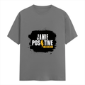 Female Classic Crew T-Shirt | Women's Regular Fit | 180 GSM Bio-Washed Cotton | Double Stitched, Pre-Shrunk | Personalized | DTG | Bold | Positivity | Self-belief | Everyday | Motivational - front - Charcoal Melange - mockup 1